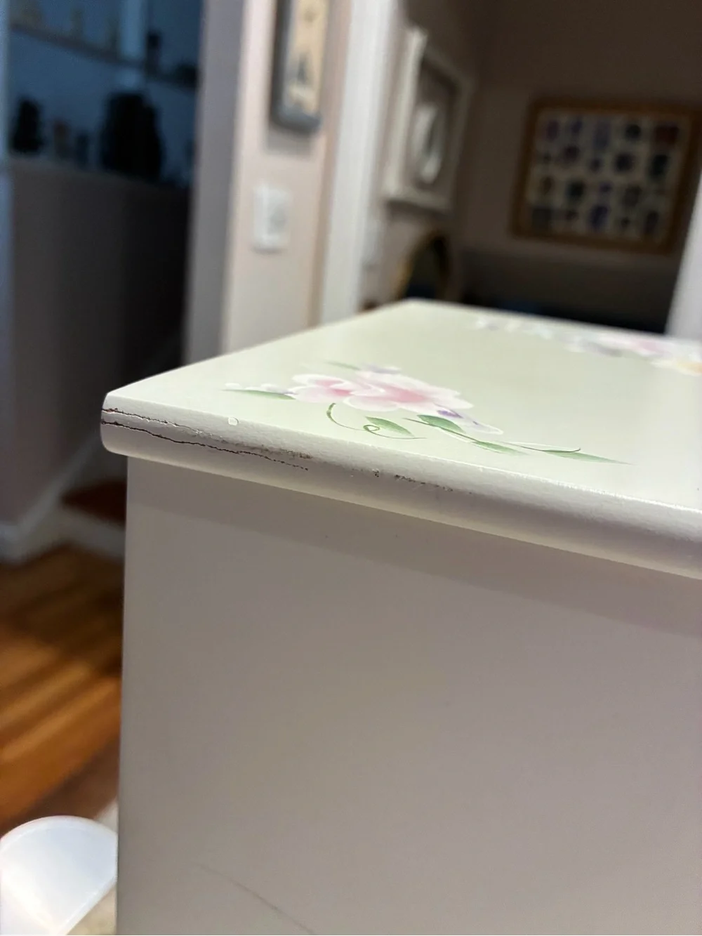 Floral Accent Jewelry Organizer Cabinet